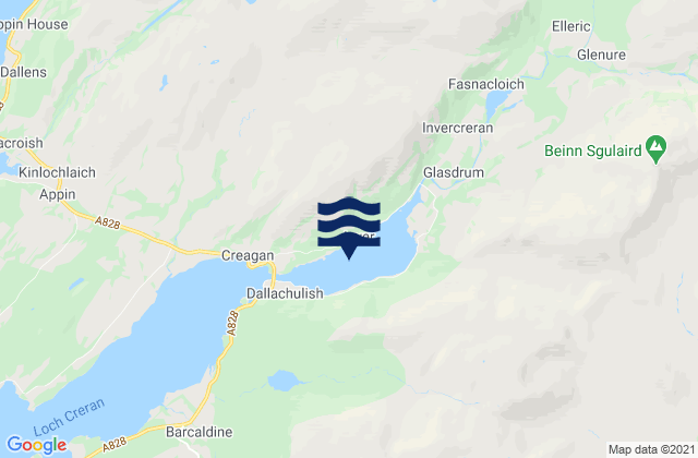 Carte des horaires des marées pour Loch Creran Head, United Kingdom
