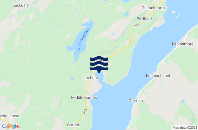 Carte des horaires des marées pour Loch Gair, United Kingdom