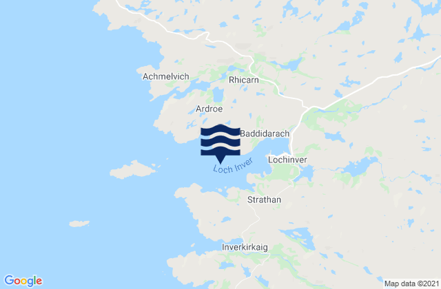 Carte des horaires des marées pour Loch Inver, United Kingdom