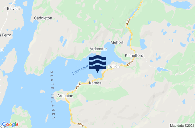 Carte des horaires des marées pour Loch Melfort, United Kingdom