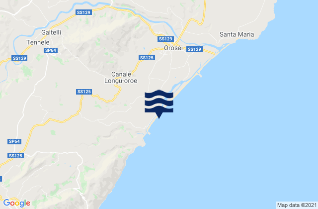Carte des horaires des marées pour Loculi, Italy
