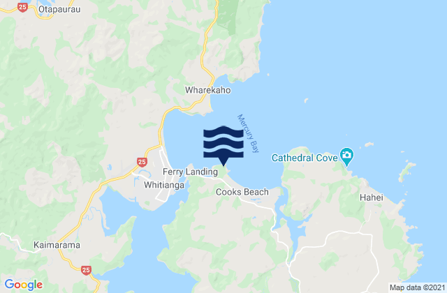 Carte des horaires des marées pour Lonely Bay, New Zealand