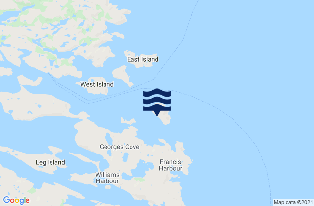 Carte des horaires des marées pour Long (Fox) Island, Canada