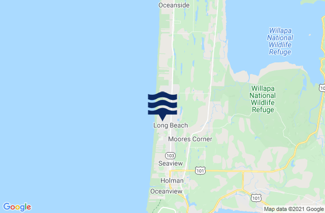 Carte des horaires des marées pour Long Beach, United States
