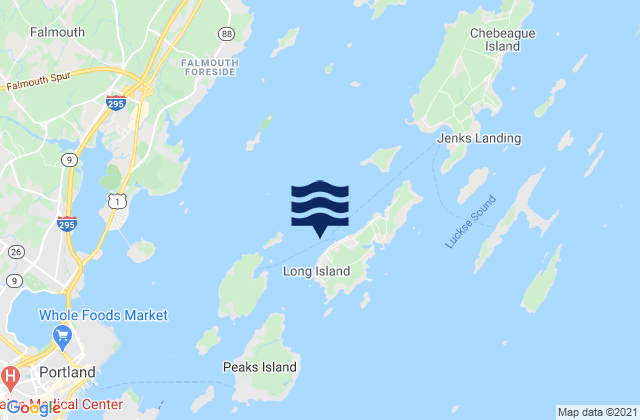 Carte des horaires des marées pour Long Island, United States