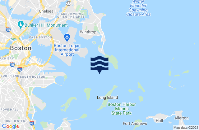 Carte des horaires des marées pour Long Island Head 0.9 n.mi. NW of, United States