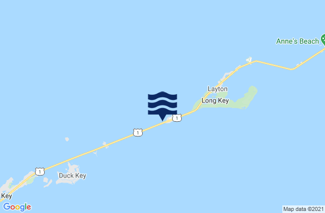 Carte des horaires des marées pour Long Key Western End, United States