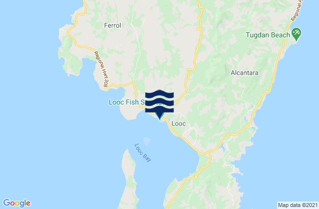 Carte des horaires des marées pour Looc (Tablas Island), Philippines