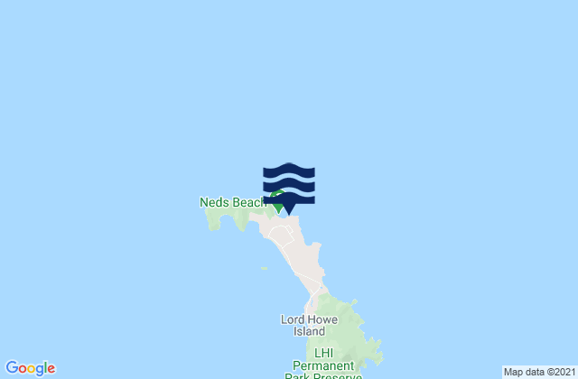 Carte des horaires des marées pour Lord Howe Island, Australia