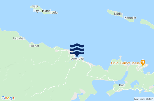 Carte des horaires des marées pour Lorengau, Papua New Guinea