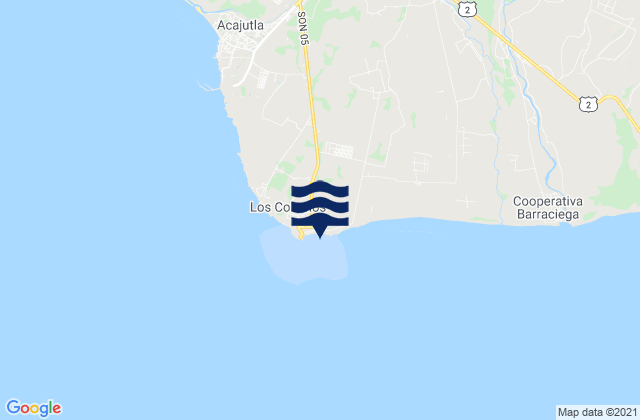 Carte des horaires des marées pour Los Cóbanos, El Salvador