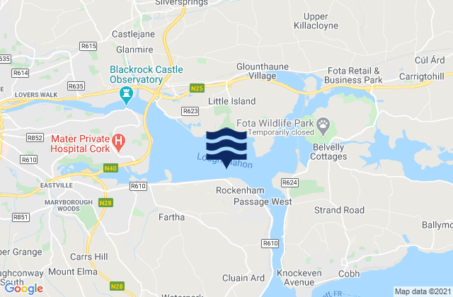 Carte des horaires des marées pour Lough Mahon, Ireland