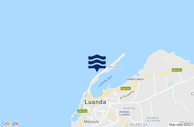 Carte des horaires des marées pour Luanda, Angola