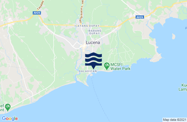 Carte des horaires des marées pour Lucena, Philippines