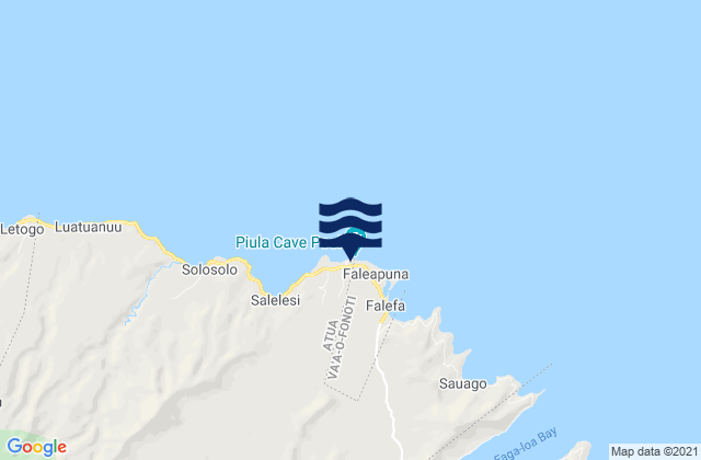 Carte des horaires des marées pour Lufilufi, Samoa