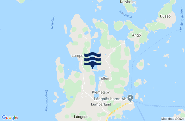 Carte des horaires des marées pour Lumparland, Aland Islands