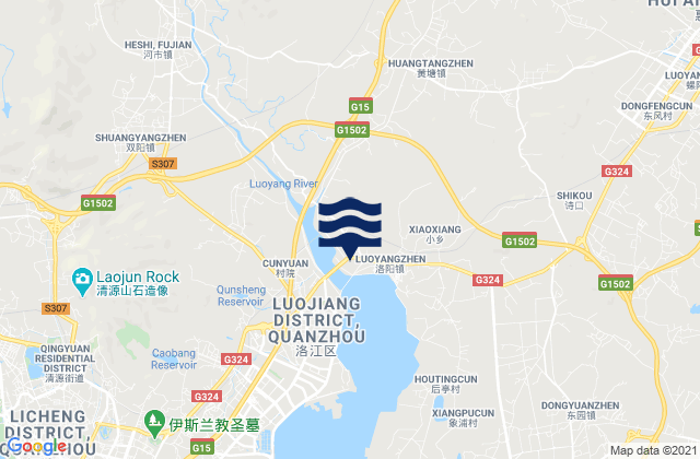 Carte des horaires des marées pour Luoyang, China