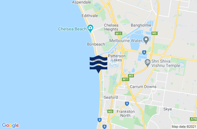 Carte des horaires des marées pour Lynbrook, Australia