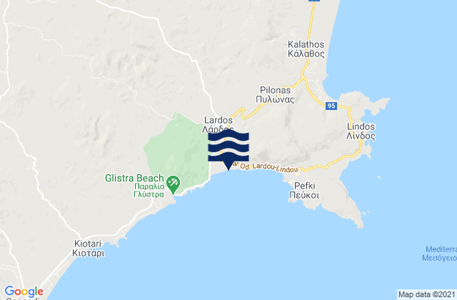 Carte des horaires des marées pour Lárdos, Greece