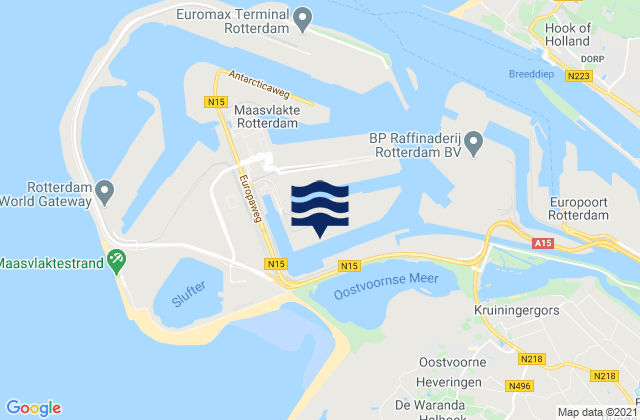 Carte des horaires des marées pour Maasvlakte, Netherlands