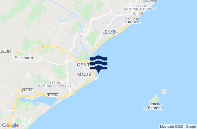 Carte des horaires des marées pour Macae (Imbitiba Bay), Brazil
