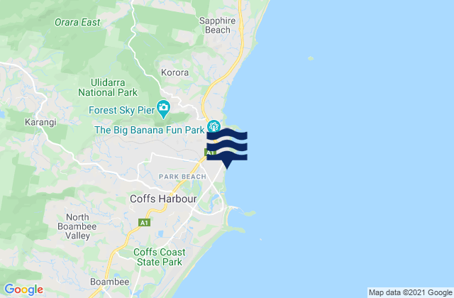 Carte des horaires des marées pour Macauleys, Australia