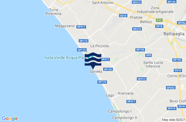 Carte des horaires des marées pour Macchia, Italy