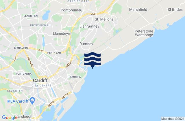Carte des horaires des marées pour Machen, United Kingdom
