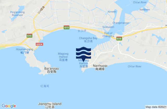 Carte des horaires des marées pour Magong, China