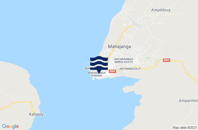 Carte des horaires des marées pour Mahajanga, Madagascar