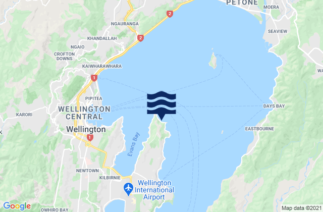 Carte des horaires des marées pour Mahanga Bay, New Zealand