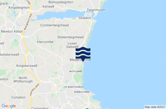 Carte des horaires des marées pour Maidencombe Beach, United Kingdom