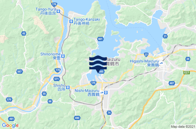 Carte des horaires des marées pour Maizuru, Japan