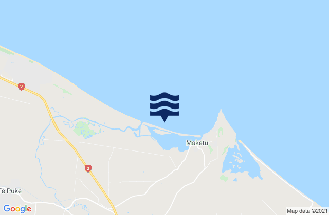 Carte des horaires des marées pour Maketu Estuary, New Zealand