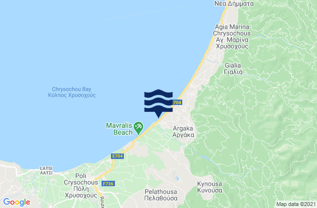 Carte des horaires des marées pour Makoúnta, Cyprus