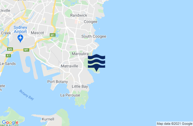 Carte des horaires des marées pour Malabar Beach, Australia
