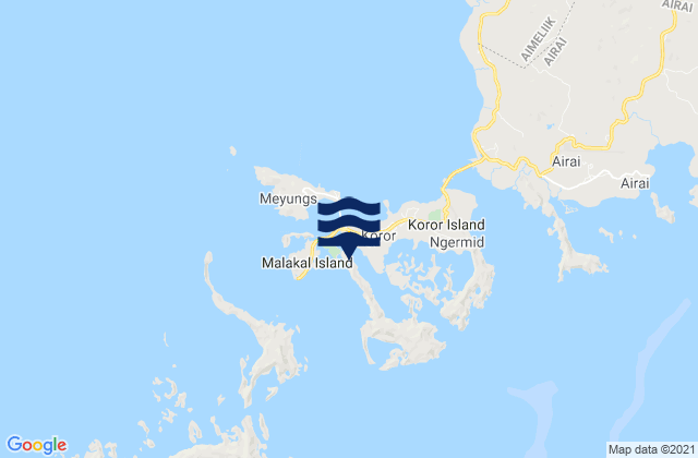 Carte des horaires des marées pour Malakal Harbour, Palau