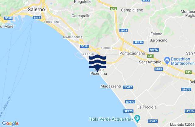 Carte des horaires des marées pour Malche-Santa Croce-Serroni, Italy