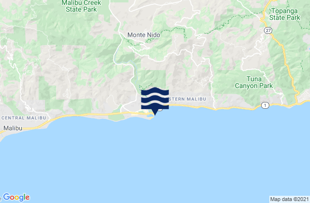 Carte des horaires des marées pour Malibu Lagoon State Beach, United States