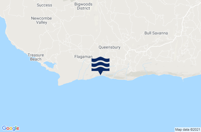 Carte des horaires des marées pour Malvern, Jamaica