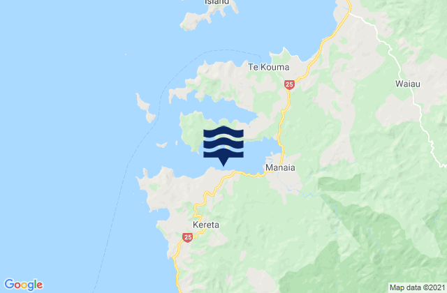 Carte des horaires des marées pour Manaia Harbour, New Zealand