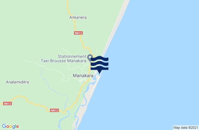 Carte des horaires des marées pour Manakara, Madagascar