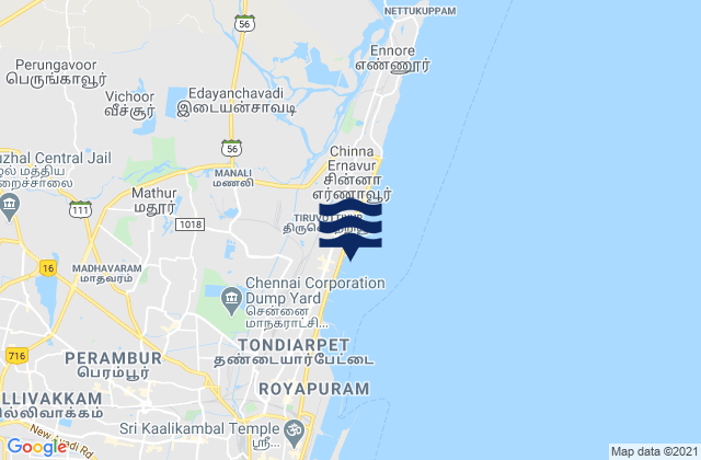 Carte des horaires des marées pour Manali, India