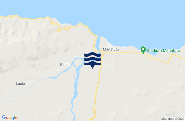 Carte des horaires des marées pour Manatuto, Timor Leste
