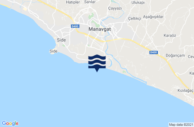 Carte des horaires des marées pour Manavgat, Turkey