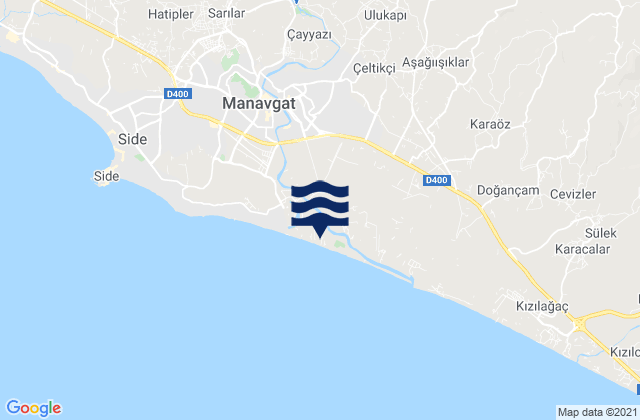 Carte des horaires des marées pour Manavgat İlçesi, Turkey