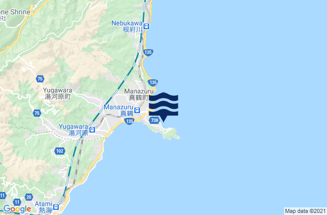 Carte des horaires des marées pour Manazuru, Japan