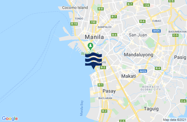 Carte des horaires des marées pour Mandaluyong City, Philippines