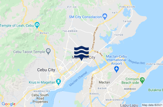 Carte des horaires des marées pour Mandaue City, Philippines