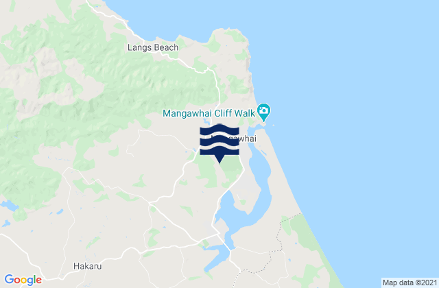 Carte des horaires des marées pour Mangawhai Harbour, New Zealand